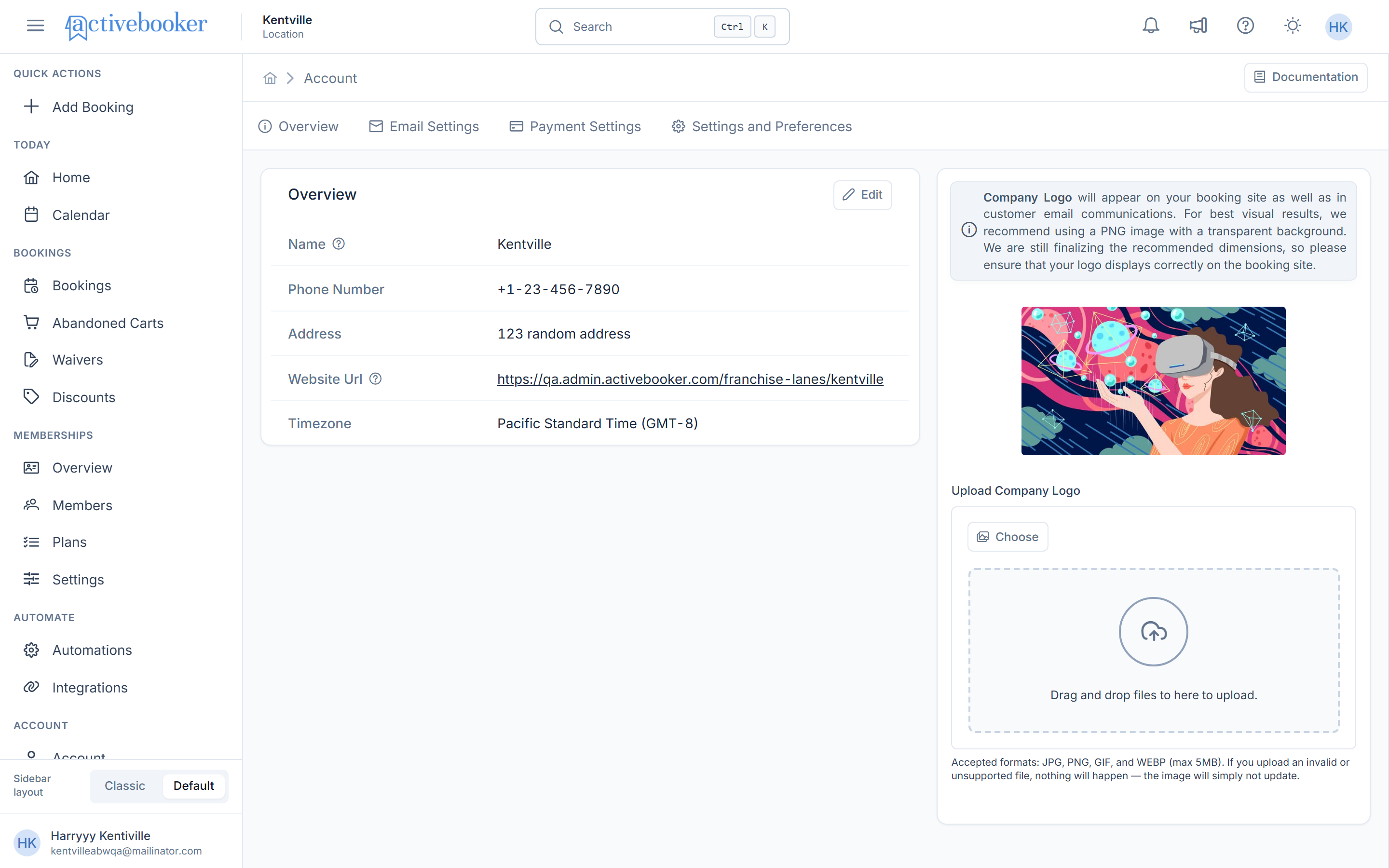 Account Overview Section