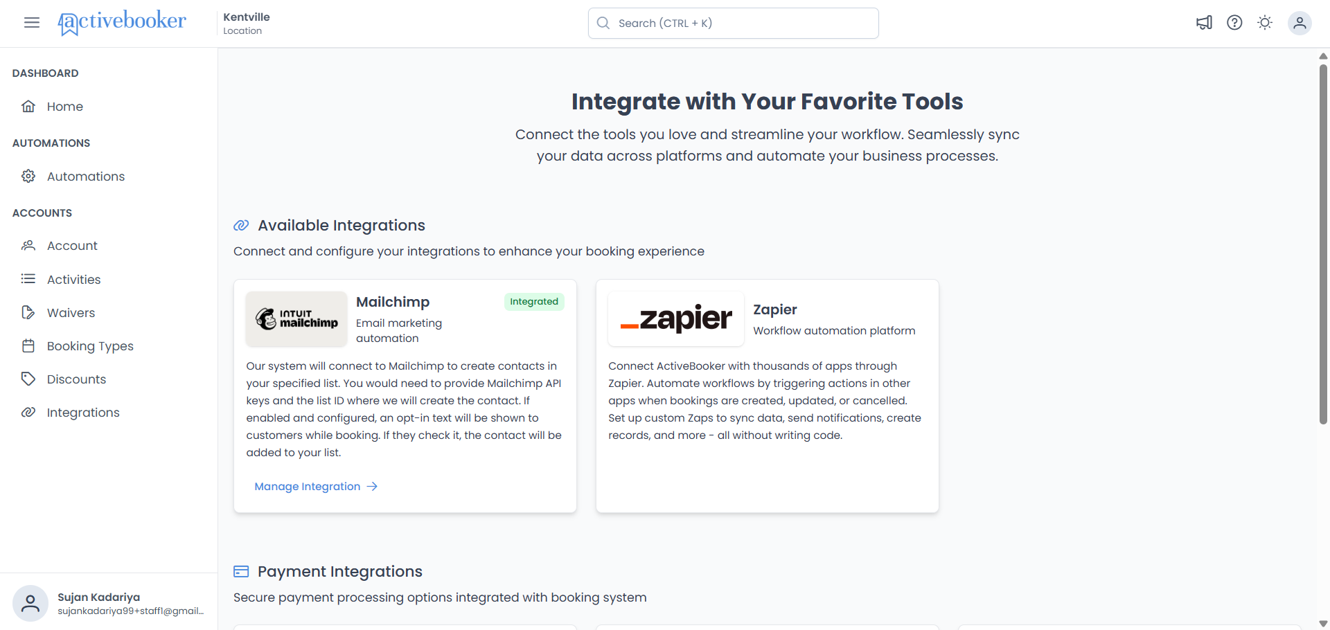 Available Integration