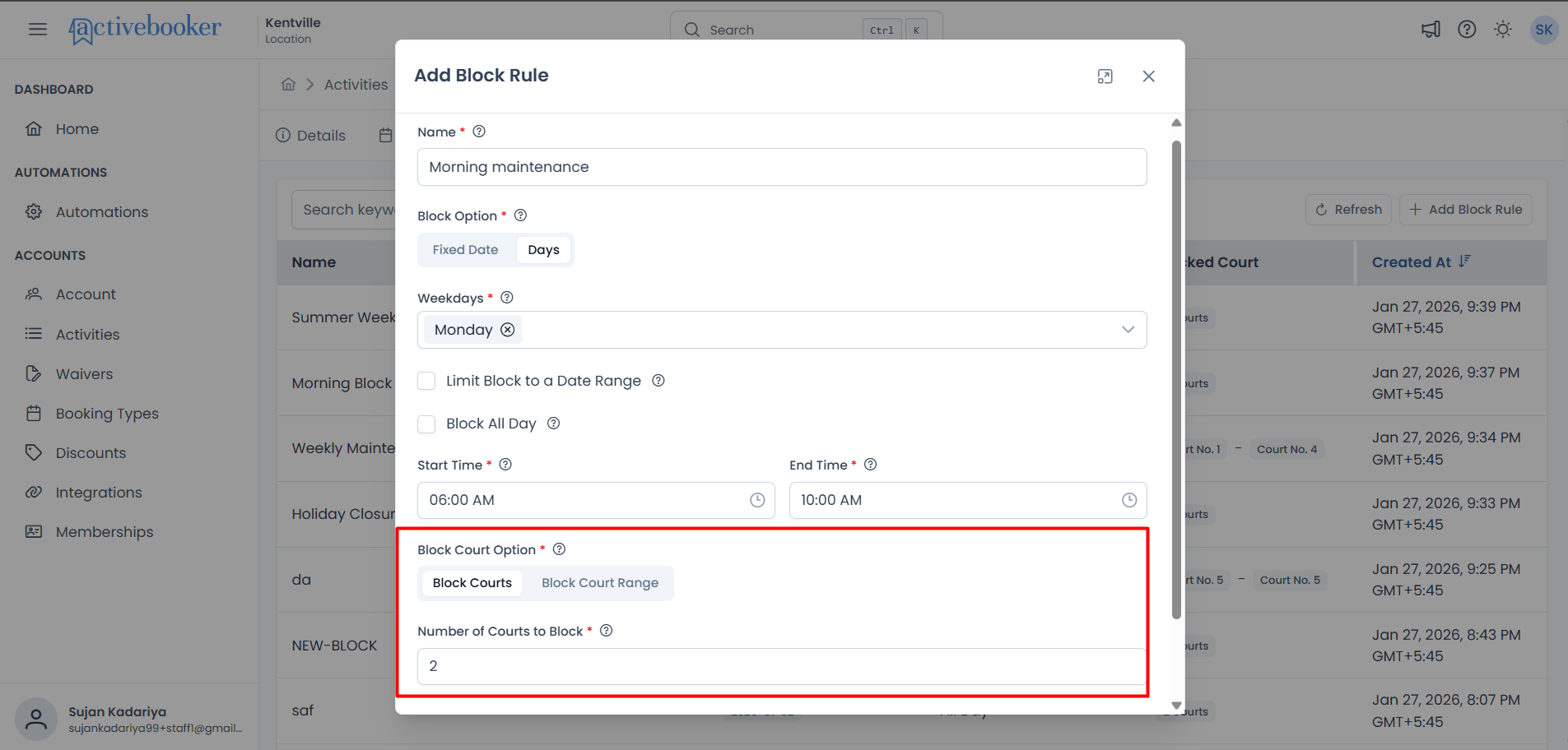 Blocking by number of units