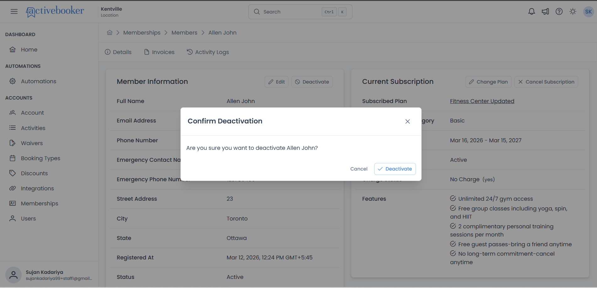 Deactivate toolbar button confirmation dialog