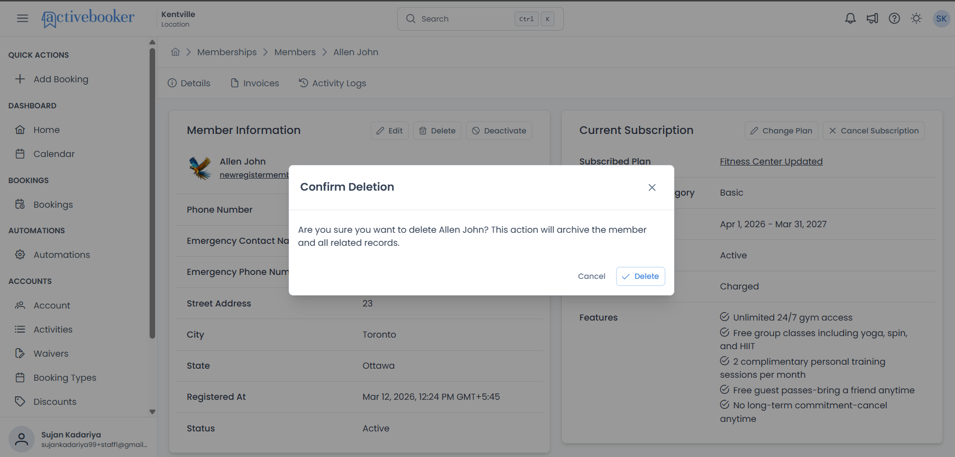 Confirm deletion dialog