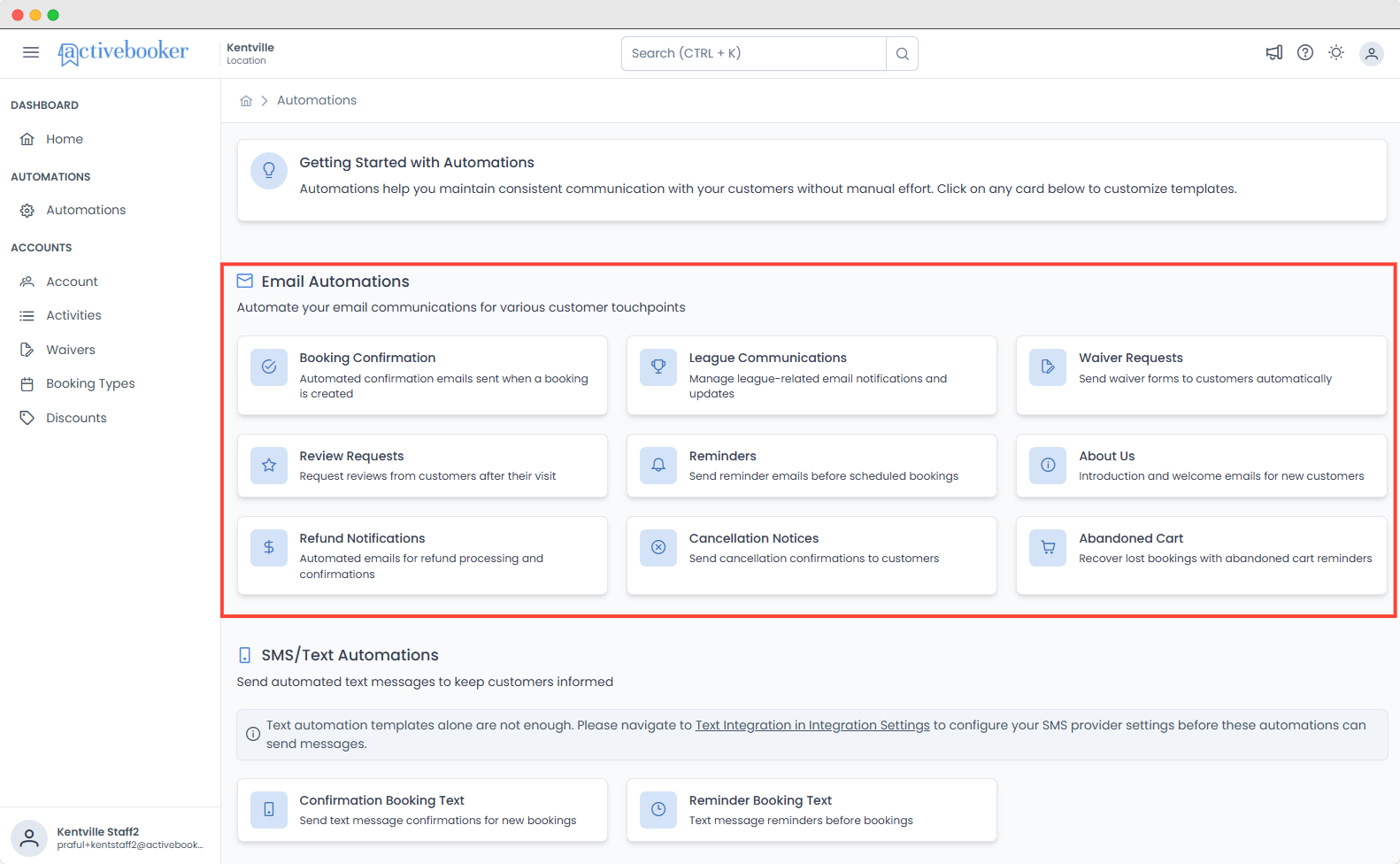 Email Automation Editor Page