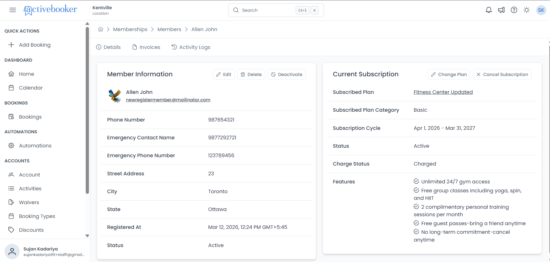 Member Information View