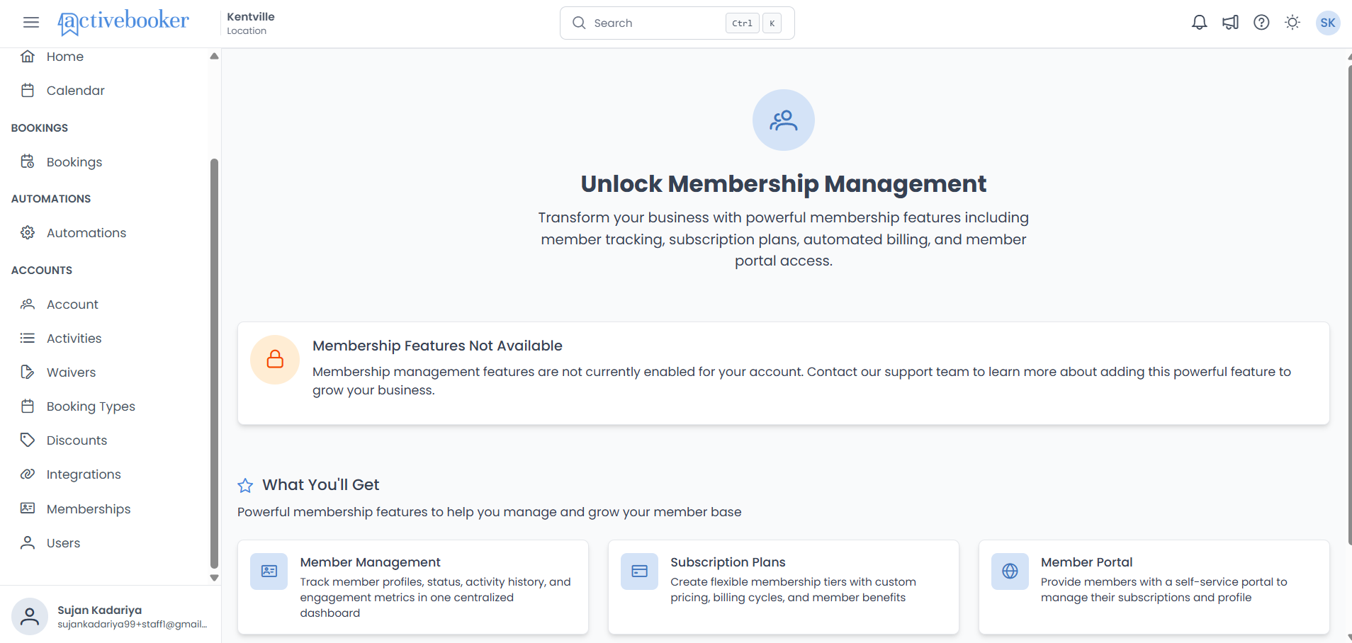 Unlock Membership Management landing page