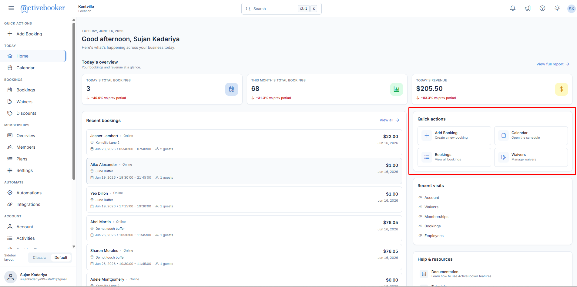 Quick Actions panel screenshot placeholder