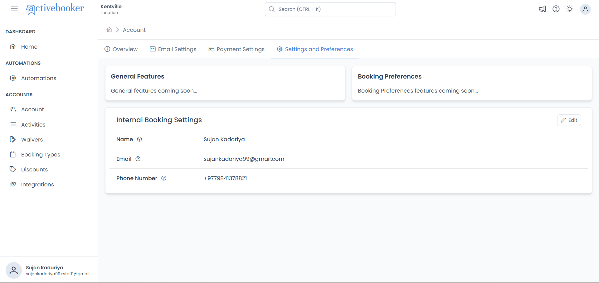Settings and Preference